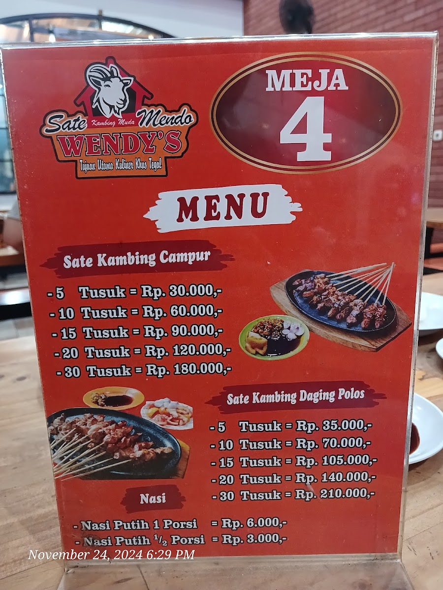Sate Mendo Wendy's Pusat Menu - Image 5